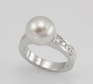 adelaide diamond and pearl ring