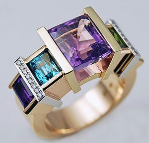 adelaide five coloured stone ring
