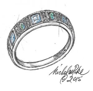 blue stone diamond ring