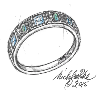 blue stone diamond ring