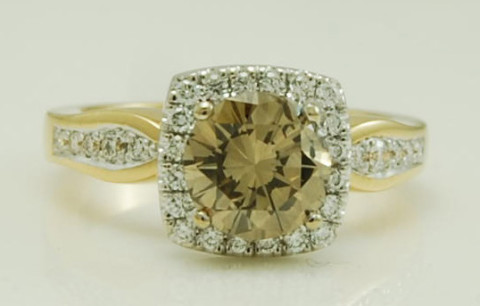 champagne diamond ring