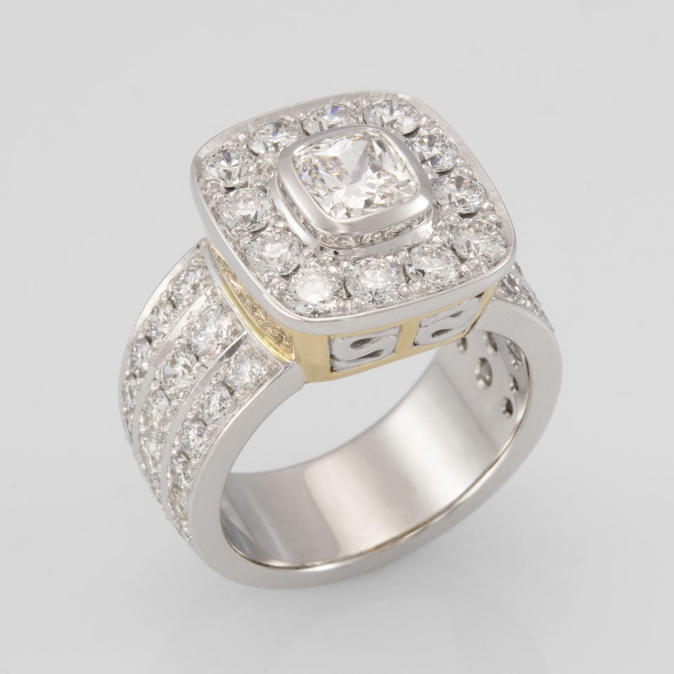 diamond ring design with initials