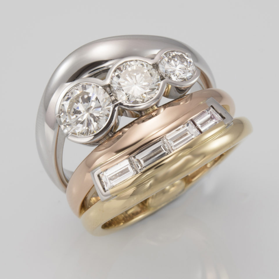 three colour ring design
