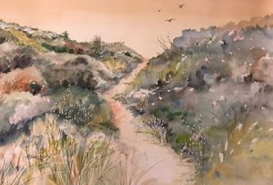 water colour beach