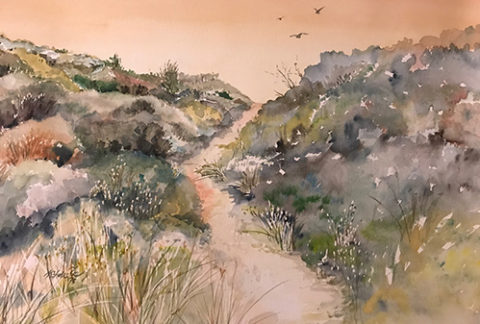water colour beach