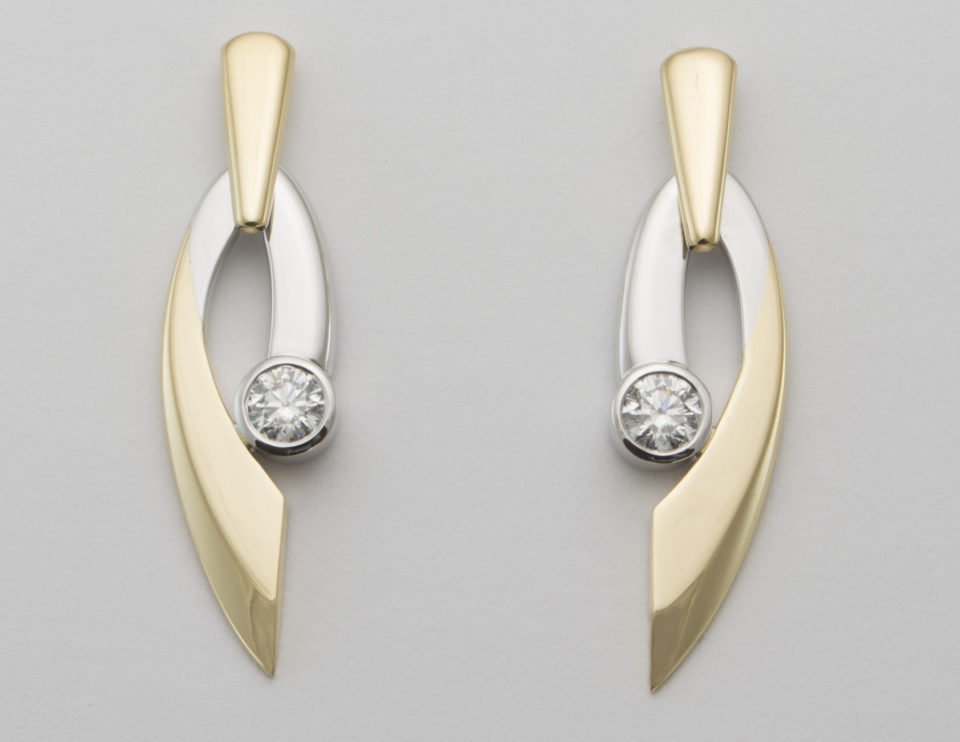 white and yellow gold earrings adelaide